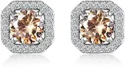 [AIMALL] 1 Pair Stainless Steel Stud Earrings with Brilliant Square Cut Cubic Zirconia, Hypoallergenic, Secure Butterfly Backs, Perfect for Special Occasions