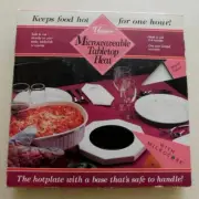 Microwaveable Table Top Heat Plate with Microcore Vesture White & Black