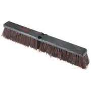 Floor Sweep Push Broom Head Foam Block Coarse Bristles Heavy Duty Brown 24 Inch