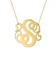 Jane Basch 14K A-Z Swirly Initial Necklace (A-Z)