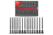 TOPEX 16Pcs Magnetic Impact Nut Driver Set Impact Grade Socket Extension Power Drill Bit Extensions Hex Shank Adapter Drill Nut Driver Tool Accessory