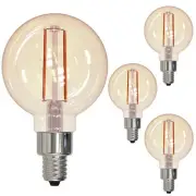 Diodesy 4PK LED G16 Dimmable Globe Light Bulb Candelabra 2.5W, 25W, E12, 2100K