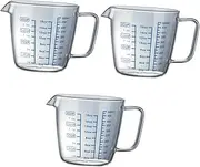 3 Pcs Household Tools Small Glass Pitcher with Lid Espresso Tools Measuring Jar Creamer Jugs Borosilicate Measuring Cup Coffee Pot Milk Measuring Bowl Silicon Glass Measuring Cups(As Shownx3pcs,Size 2