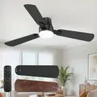 Ceiling Fans with Lights and Remote: 42 Inch Modern Black Ceiling Fan, Low Pr...