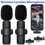 Lavalier Mini Microphone Wireless Audio Video Recording with Phone Charging
