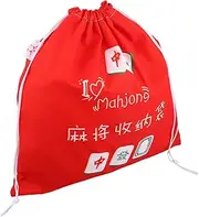 Mahjong Storage Bag Unique Mahjong Organizer Large Drawstring Bags Mahjong Storage Pouches Drawstring Mahjong Tiles Bags Reusable Drawstring Bag Mahjong Bag Red Cotton Linen