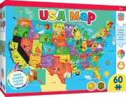 Educational USA Map With State Jigsaw Puzzle, 60 Piece - Masterpieces