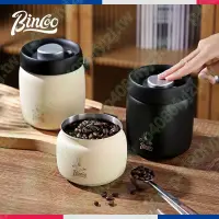 在飛比找蝦皮購物優惠-Bincoo咖啡豆密封罐按壓抽真空保鮮咖啡粉儲存罐304不銹