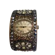 Heidi Daus NWT Devinely Deco Swarovski Crystal Cuff Watch