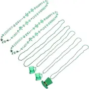 WHAMVOX 7pcs Bead Chain Shamrock Necklace St. Patrick's Day Neck Chain Beading Pendant Festival Necklace St. Patrick's Day Jewelry Shamrock Jewelry Festival Decor Green Plastic