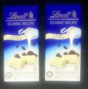Lot of 2 Lindt Classic Recipe Cookies And Creme White Chocolate Bar 4.2 oz