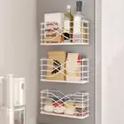 Wall Mounted Spice Rack Carbon Steel Debris Storage Rack Bathroom