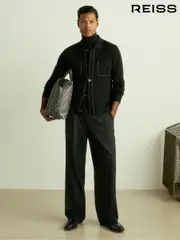 Reiss Black Stream Hardware-Embellished Cardigan (AA4578) | $350