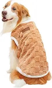Pet Sweater, Medium Dog Sweater - Dog Thermal Coat, Plush | Winter Vest for Warm Dogs, Cold Weather Clothing, Pet Apparel, For Large Dogs, Cold Autumn and Winter Seasons