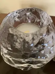 KOSTA BODA SWEDEN VOLTIVE CANDLE HOLDER SNOWBALL ANN WARFF ~ MIB w PAPERWORK