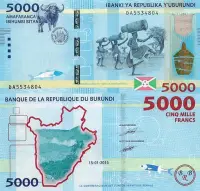 在飛比找Yahoo!奇摩拍賣優惠-非洲全新UNC 布隆迪5000法郎紙幣 2015年（首發DA