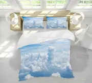 3D White Cloud ZHUA378 Bed Pillowcases Quilt Duvet Cover Set Queen King Zoe