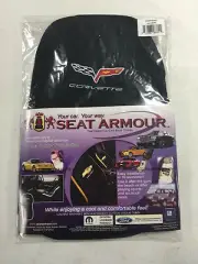 2005 - 2013 Corvette Center Console Cover Towel Black C6 Cross Flags Logo NEW