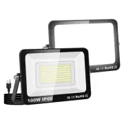 2PCS Outdoor LED Floodlights 100W 10000LM, Flood Lights with Plug, LED Securi...