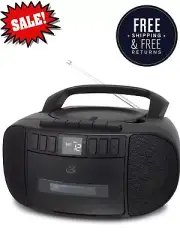 Portable Boombox Stereo Cassette Recorder CD Player AM/FM Radio Combo Speakers