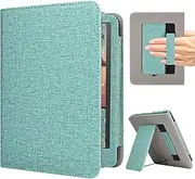 RSAquar Case for 7-Inch Kindle Colorsoft Signature Edition and All-New Kindle Paperwhite (2024 Release), Full Protection Cover with Auto Sleep/Wake, Hand Strap and Foldable Stand - Mint Green
