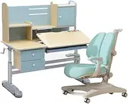 Height Adjustable Children Kids Ergonomic Study Desk Chair Set 120cm Blue Pink AU Blue(Desk+508 Chair)