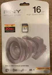 PNY 16GB High Speed SDHC Professional Ideal For DSLR Cameras Class 10