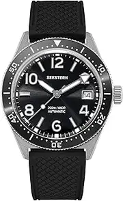[Sugess] Super LUME x Domed Sapphire Crystal Glass 200m Mechanical Diver Mens Watch S434-2.04, Silver
