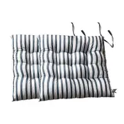Striped Cushion Mat Practical Seat Cushion Blue Polyester Material For Living Room 40x40cm 2Pcs