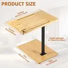 Couch Side Table 360° Swivel Sofa Tray Table Height Adjustable End Table--
