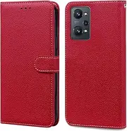 Compatible with Oppo Find X5 Pro 5G Flip Kickstand Cover,Compatible with Oppo Find X5 Pro 5G Wallet Magnetic Closure Case Red