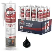Kraken Bond Fireplace Sealant Black 10.1 oz - Heat Resistant Caulk - 12 Pack