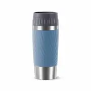 Emsa coffee mug insulated mug TM EASY TWIST stainless steel/silicone aqua blu...
