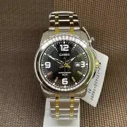 Casio MTP-1314SG-1A Black Dial Two-Tone Gold Stainless Steel Men's Analog Watch