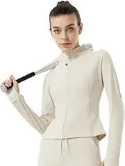 [KHUANXIRO] Gym wear Running Jacket Women's Stand Collar Quick-Drying Sports top
