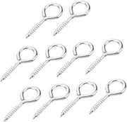 KONTONTY 10pcs Heavy Duty 2.5 Metal Eye Screws for Wood Anti-Rust Self-Tapping Eye Screw Hooks Indoor/Outdoor