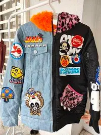 在飛比找旋轉拍賣優惠-Funky denim bomber jacket