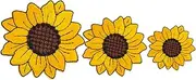 HORIALENCE 3pcs Sunflower Shape Embroidered Clothing Patches DIY Applique for Garment Repair Flower Decorative Sewing Accessories for Outfits and Jeans