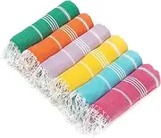 HAVLULAND Packs of 6 Turkish Beach Towel Bath Towels Multi-Purpose Pool Swim Soft Extra Large Sand Free Quick Dry Towels Lightweight Travel Cruise Camping Oversized 71x39 Blanket