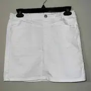 LEVI’S girls high rise pull on denim skirt 14 regular white pockets no lining