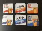 6 x Hahn Brewery “ Supra-Dry “ Latest Issued Beer COASTERS