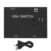 New VGA Splitter Computer Accessory 2-In-1-Out 2 Port Switcher HD Display Access