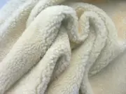 sheepskin shearling leather hide Light Buttercream Plush Curly Hair light weight