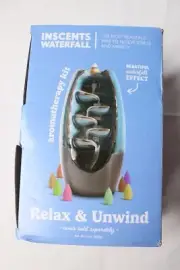 Inscents Waterfall Ceramic Backflow Aromatherapy Incense Holder AP2 Blue
