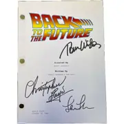 Cast Signed Back To The Future Script Signed By Christopher Lloyd, Thomas F Wilson and Lea Thompson