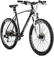 26 Leader Fox Factor 2023 Mountain Bike Muscular Mountain Bike Matt Black-White 8 V Aluminium Frame 20 Inches (Adult Size 180 to 188 cm)