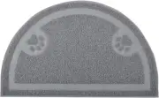 Cat Paw Print Litter Box Mat,Door Mat, Kitty Litter Rug,Half Circle,23.5X14.25 I