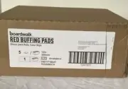 Boardwalk Buffing Floor Pads, 12" Diameter, Red, 5 PK