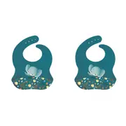 2x Sassi Silicone Bib Chewy The Elephant Baby/Childrens Tableware Cutlery 6m+