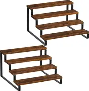 4-Tier Portable Wooden Spice Rack - Elegant Countertop Storage Solution